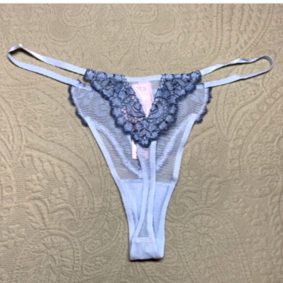 Victorias Secret Dream Angels Boho Floral Embroidery Demi Bra Blue Denim 36A Set - Picture 15 of 16